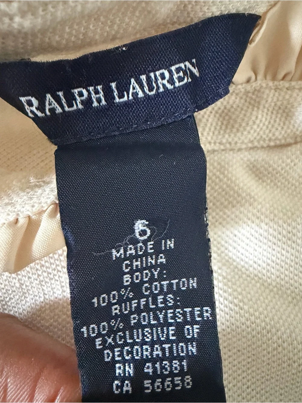 Ralph Lauren Ivory Cream Long-Sleeve Ruffled Bottom Dress